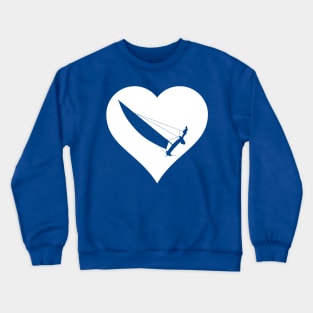 White heart with a catamaran Crewneck Sweatshirt